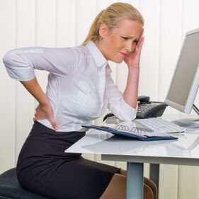 lumbar osteochondrosis a lokacin aikin sedentary